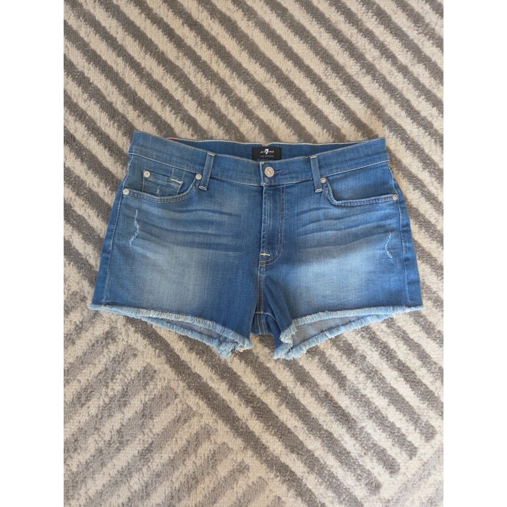 7 for all Mankind Jean Shorts With Raw Hem Size 29